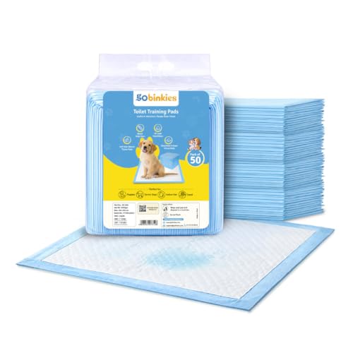 Image of Pet Pee Training Pads for Dogs, Cats & Puppies, 5 Layer Leak-Proof, Large, Quick Dry, Super Absorbent, Odour Control, Non-Slip, Indoor Potty Training (Disposable 50 Pads, 60x60 cm)