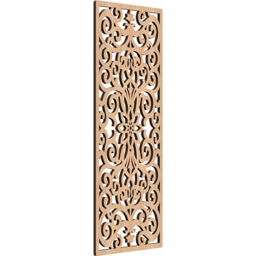Image of Buel Decorative Pierced Fretwork Wood Wall Panels, 13 3 /8 inchW x 34 3 /8 inchH x 3 /8 inchT, Hickory