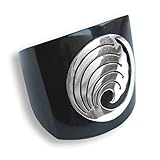Organisches Material ISLAND PIERCINGS Design Ring aus Horn und Silber Handarbeit AR047-19mm
