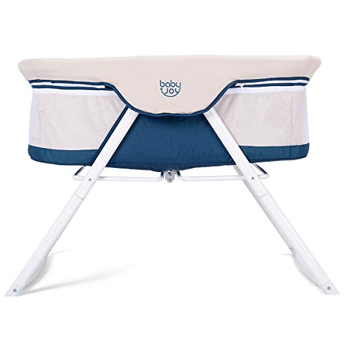 BABY JOY Rocking Bassinet, 2 in 1 Lightweight Travel Cradle w/Detachable & Washable
