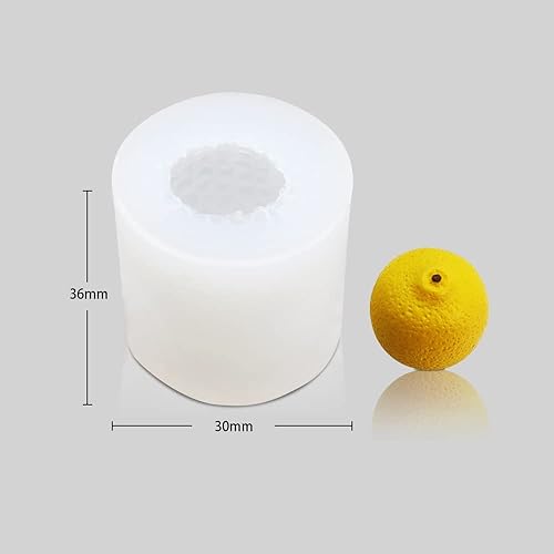 Miniatura 2 de Molde de vela 3D de silicona para frutas, moldes para hornear pasteles de chocolate, molde de cera hecho a mano (limón D_1.2 x 1.44 pulgadas)
