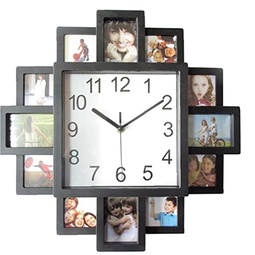 Reloj Pared con Cuadros Fotos, Reloj Fotos para Imágenes DIY Sala Estar Decoración Casa