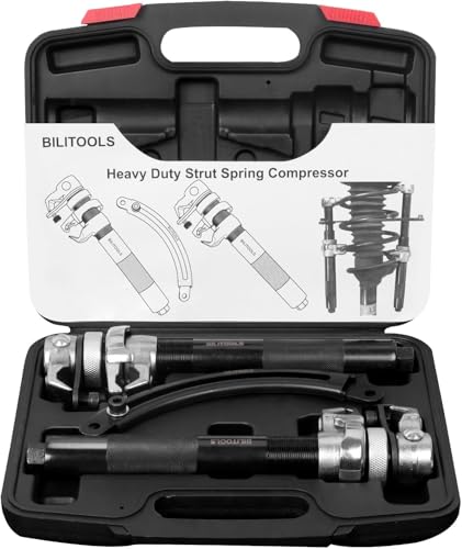 BILITOOLS 2-TLG. Profi Federspanner Auto Set – Schwerlast KFZ Werkzeug (1200kg) für Macpherson & McPherson Federbein – Universal Schraubenfeder Spanner inkl. Sicherheitsbügel