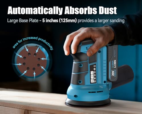 Tilswall 20V Cordless Orbital Sander Kit