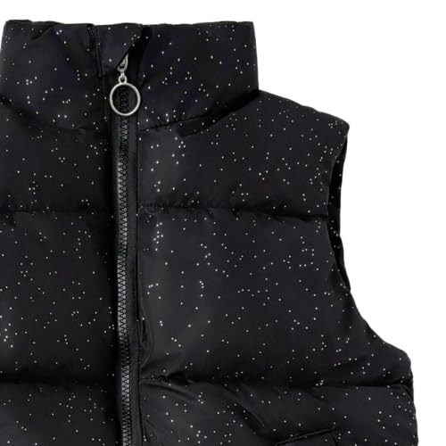 Kids Puffer Vest Sleeveless Stand Collar Zip Polka Dot Warm Winter Vest - image 3