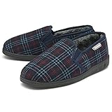FAUX FUR LINED - Soft and warm fleece interior lining with a super cute knitted pattern fleece bordered style outer. These cosy slippers will wrap your feet in their plush fur like lining, keeping them super warm when winter hits. MEMORY FOAM - Extre...