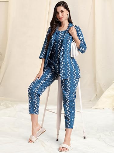 Image of MIRCHI FASHION Pure Cotton Kurta with Shrug Set | 3 Piece Cordset with Jacket & Pant | Ethnic Work Wear & Travel Wear Co-ord Set