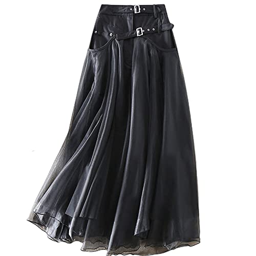 DAYIM Bolsa de cintura preta feminina roupas casuais, Preto, M