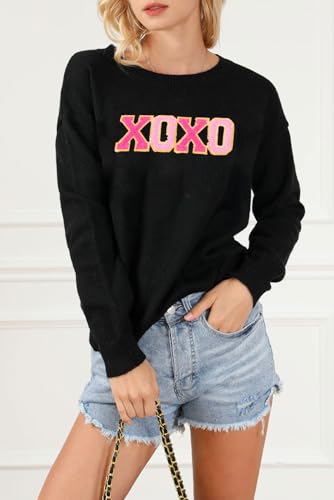 Image of LEMAFER Women 2026 Merry Christmas Round Neck Sequin Letters Sweater Casual Solid Slogan Long Sleeve Pullover Sweatshirt Tops