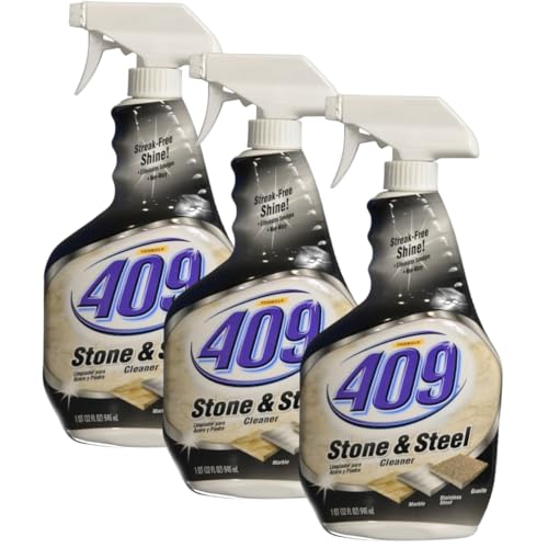 Formula 409 Stone Steel Cleaner 32 oz Spray Cleaning Spray for Stone and Stainless Surfaces Multi Surface Degreaser Pack of 3