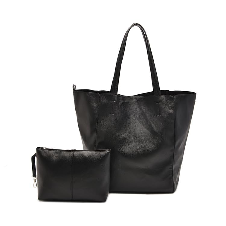 Image of Tote Bag Set for Women, Top Handle Satchel Purse Set Oversized Shoulder Handbag Large Capacity Hobo Bags Soft PU Leather