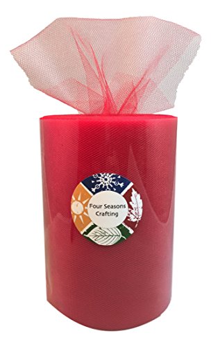 Four Seasons Crafting Polyester Tulle Spool Roll 6" X 100 Yards (Red)