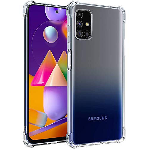 Image of TheGiftKart Transparent Crystal Clear Back Cover Case for Samsung Galaxy M31s | Shockproof Soft TPU Case | Cushioned Edges for Ultimate Protection Back Cover Case (TPU, Transparent)