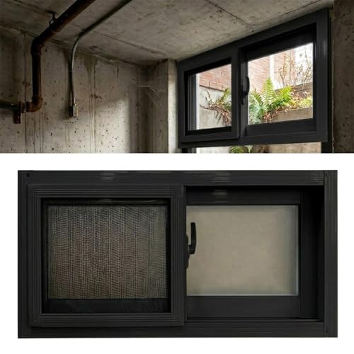 Ventana de sótano de aluminio con mosquitera para evitar humedad y plagas 2