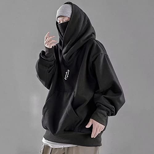 NCDUANSAN Korean retro hooded high-necked sweater men's autumn and winter loose street hip-hop jacket tops trendy fashion4