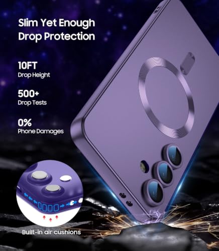 Image of DIZORO Samsung S25 fe Case, Compatible with Mag Safe Back Cover, Matte Luxury Metallic Luster Flexible TPU Wireless Charging Shockproof Case with Camera Protector (Metallic Silver)
