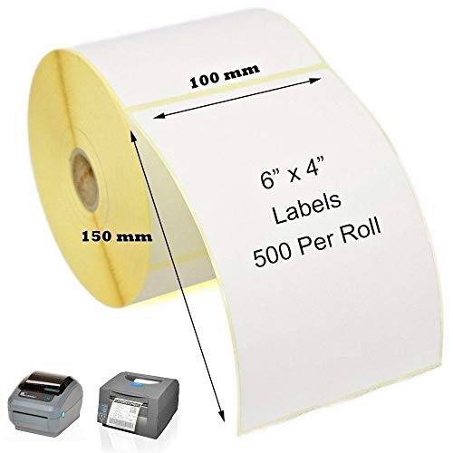 10 rollos de etiquetas térmicas directas Zebra White Direct Direct   150 mm x 100 mm (6
