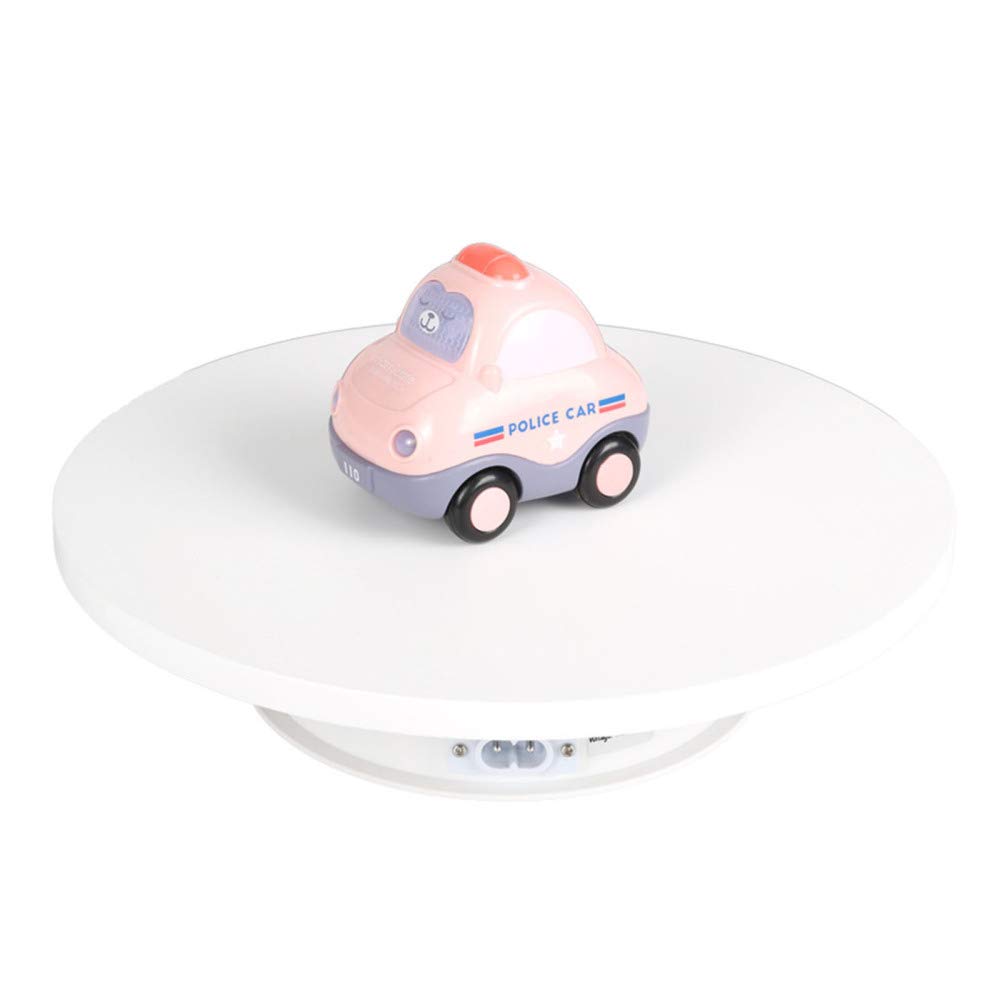 Base Giratoria Eléctrica,360° Automatico Plataforma Rotatoria Perfecto para Joyería,Producto Coleccionable/Blanco / 25cm Load 6kg