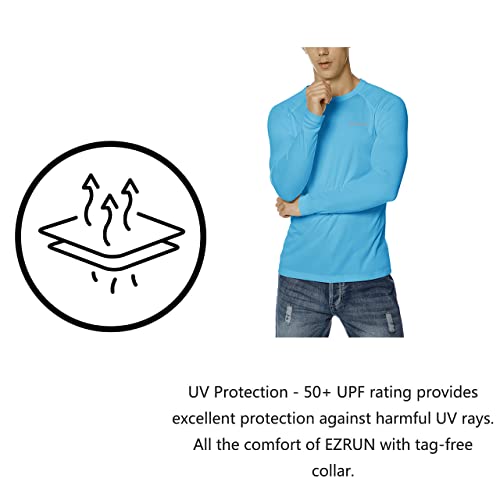 EZRUN Mens Sun Protection Swim Shirt Lightweight UV Sun Shirts Quick Dry UPF 50+ Fishing Shirts4