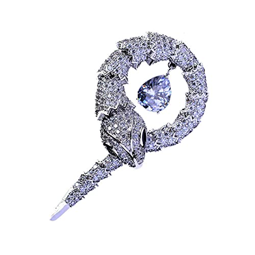 Broche serpent en zircon LYGXWJFC pour accessoire de col de chemise