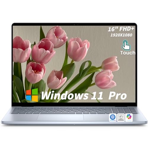 Image of Dell Inspiron 16 Touchscreen Premium Laptop - 16 inch FHD Display, AMD Ryzen 7-8840U, Backlit Keyboard, Fingerprint Reader, w /DVD Drive, Win11 Pro, Lifetime MS Office 2024(32GB RAM DDR5| 1TB SSD)