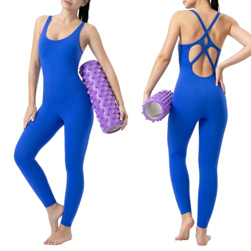 Image of LOVESOFT Workout Jumpsuits for Women Sleevesless Bodycon Backless Unitard