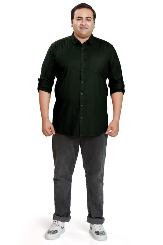 Image of BE ACTIVE Plus Size Lycra Cotton Satin for Men Shirts|| All Plus Size Men|| Cotton Stylish Full Sleeves Shirt for Men