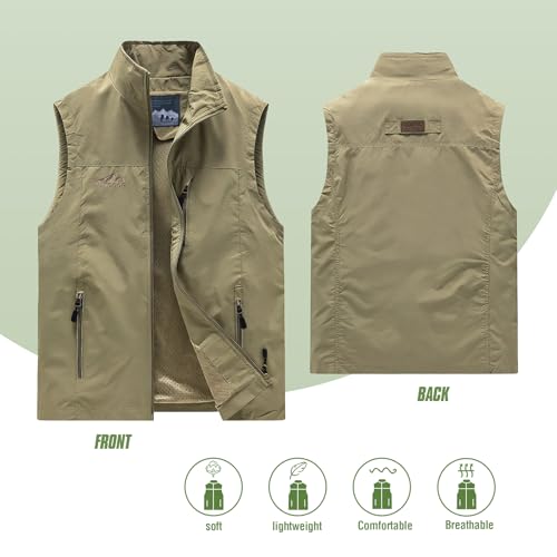 Vivikivi Herren Outdoor Weste Sommerweste Herren Leicht Sommer Anglerweste Camping Arbeitsweste Atmungsaktiv Ärmellose Jacke（Marineblau, XL）