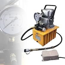 Electric Hydraulic Pump Power Pack, 750W 7L Hydraulic Pump Double Acting Manual Valve for Punching Bending Jack Machines 10000PSI 1400Rpm Flow Rate 0.9-5L/min Yellow Single Acting
