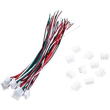 Xiaochen Electrical Connector Plug Socket Kit 10 Set Micro JST XH 2.54mm 4 Pin Connector Plug with 24AWG 1007 Wires 150mm Length Electricity Wire Cable Pin Connectors