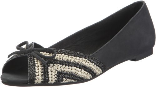 Buffalo London Women's Ballet Flats, Black Black 38, 8.5