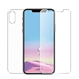 Conleke Front Back Screen Protector for iPhone Xs Max [2-Pack], Tempered Glass [3D Touch] Front Rear Anti-Fingerprint/Scratch Compatible with iPhoneXs Max (Thin) (Front & Back,6.5inch)