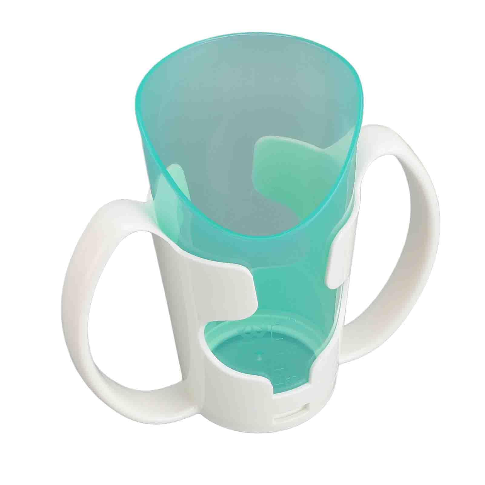 Fockety Gobelet Pour Adulte Avec 2 Poignées, Support Et Bouche Biseautée, Gobelet Léger Anti-déversement En Plastique Transparent Pour Personnes Âgées, Handicapés, Patients