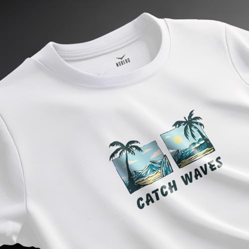 Image of Nobero Men's Regular Graphic Printed T-Shirt for Men | Soft Cotton | Classic Fit | Printed Casual Tshirt for Men