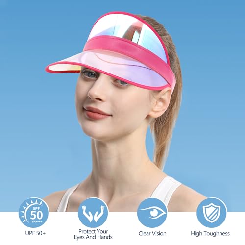 Image of Surkat Plastics Clear Sun Visors UV Protection Hat Cap Headwear Sunhat for Golf Tennis Beach Cycle