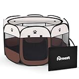 FurNest Pop-up Playpen for Puppy, Portable and Foldable Exercise Kennel Tent Crate Indoor/Outdoor Travel Camping, Removable Zipper Top