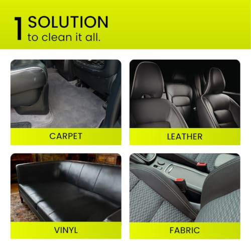 Image of Groommm Total Car Interior Cleaning Kit 250ml - Upholstery & Fabric Cleaner Spray With Cleaning Brush | For Car Seats, Roof Liner, Door Fabric & Seat Covers | Removes Tough Stains from Leather & Vinyl