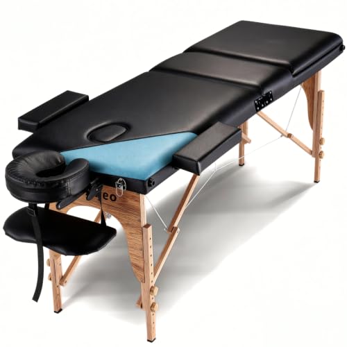 Portable 3-Section Massage Table with Backrest