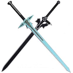 damdos Halloween Cosplay Prop PU Foam 31.5 Inch Dark Repulser Kirito Kirigaya Sword Kirigaya Kazuto Cosplay Yuuki Asuna Black Sword (2pcs/Sets)