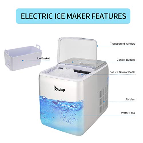 Máquina para hacer hielo de encimera 44lb/día 1.98lb capacidad miniatura 2