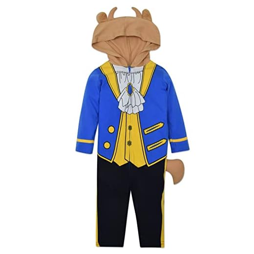 Disney Beauty and the Beast Infant Baby Boys Zip Up Cosplay Coverall Tail 18-24 Months