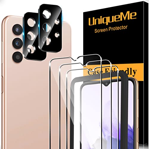 UniqueMe [5 PCs] Verre Trempé Compatible avec Samsung Galaxy A33 5G, 2 Protection écran et 2 Verre Caméra Arrière Protecteur, 9H Dureté, Anti-empreintes Digitales, Sans Bulles Cover