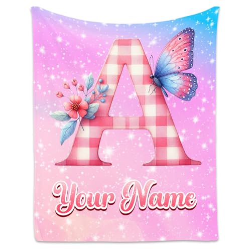 Custom Butterfly Blanket - Butterfly Gifts for Girls - Soft Fuzzy Cozy Throws for Kids Adults - Comfy Lightweight Flannel Throw for Sofa Couch Bed