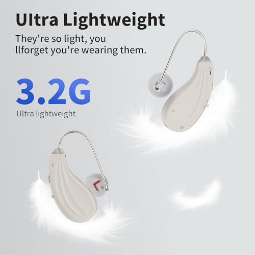 Hearing Aids for Seniors with Noise Cancelling - FDA Registered Invisible Hearing amplifiers,3 Modes,60hrs Chargingcase,Lightweight Amplifier for Elderly Men and Women