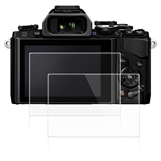 Protectores de Pantalla para Olympus E-M10 Mark II, AFUNTA [2-Unidades] Cristal Vidrio Templado Película Premium para Olympus om-d e-m10 Mark2 [Anti-Burbuja][Anti-Scratch]