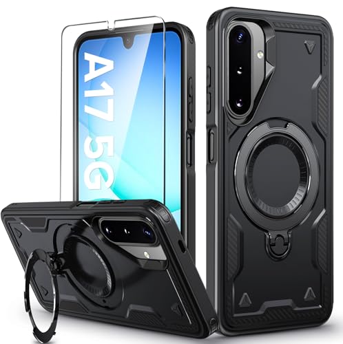 Image of for Samsung Galaxy A17 Case Magnetic with Stand, with Mag-Safe, with Screen Protector, Wireless Charging, Shockproof for Samsung A17 5G Phone Case, Ring Holder Phone Cover, for Samsung A17
