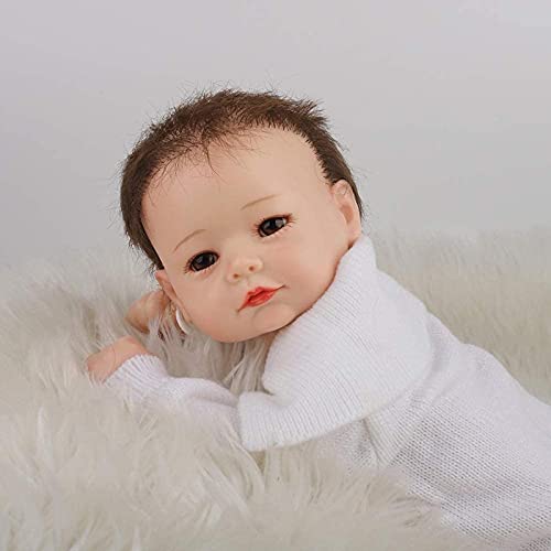 MWKL 50cm Nette Reborn Puppe Vollsilikon Körper Wiedergeburt Puppe 20 Zoll Lebensechte Realistische Badebare Reborn… – Bild 6
