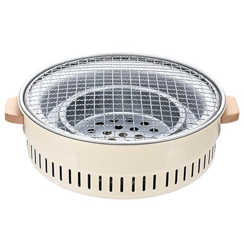 Parrilla portátil antiadherente de 32 cm, estilo coreano, para cocinar al aire libre, terraza, balcón, mesa de camping, ideal para barbacoas, aperitivos y reuniones