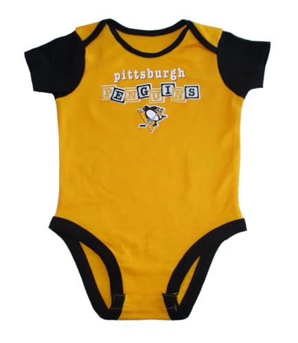 VF Pittsburgh Penguins Boxes One Piece Creeper Bodysuit - Yellow (Yellow, 3-6 Months, Pittsburgh Penguins)