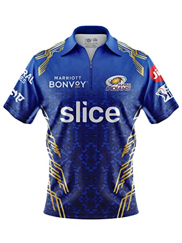 The Souled Store Men T-Shirt Mumbai Indians IPL Fan Supporter Jersey (US, Alpha, XX-Large, Regular, Regular, Blue)